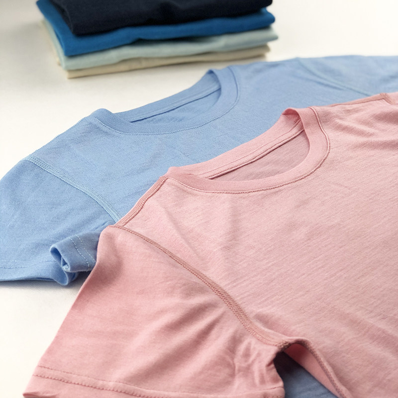 Morandi Color Spring Summer Thin Ultra High Support Children Melinu Wool Short Sleeve T-Shirt Suction Sweating Quick Dry Deodorant Sunscreen