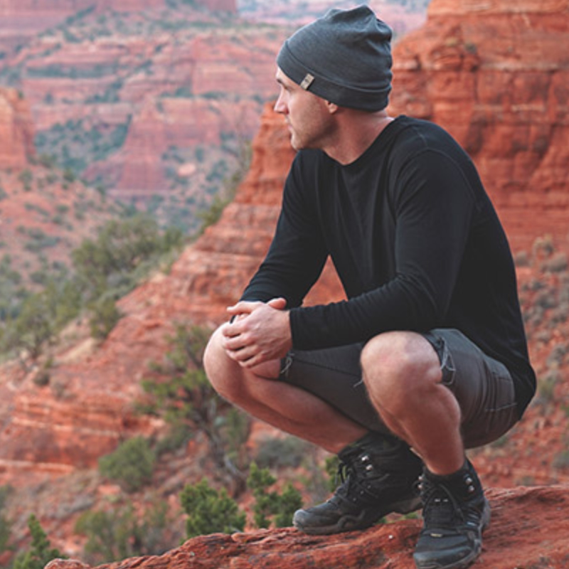 Men's pure wool Beauty Noround neck Long sleeves T-shirt mercerized wool thermostatic perspiration sunscreen for off-road running compulsive equipment