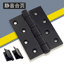  Black stainless steel bearing hinge hinge 4 inch slotted hinge mute loose-leaf folding hinge monolithic