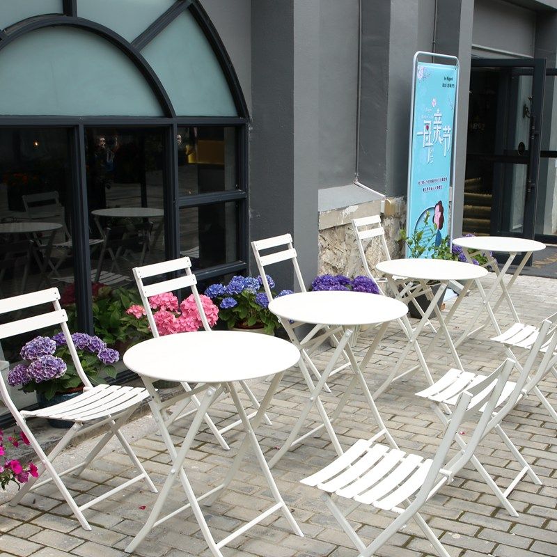 Balcony Small Table And Chairs Casual Folding Folding Portable Outdoor Patio Room Intranet Red One Table Two Chairs For Tea Three Sets