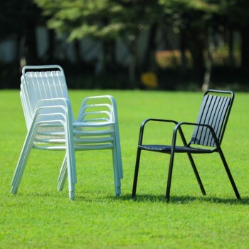 Galvanized steel pipe rattan chair european style economical outdoor table and chair