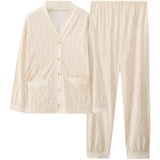 Демисезонная хлопковая послеродовая летняя тонкая пижама для кормящих грудью для беременных, 7 мес.