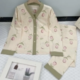 Хлопковая летняя тонкая послеродовая демисезонная пижама для молодой матери для кормящих грудью, осенняя, большой размер, 10 мес.