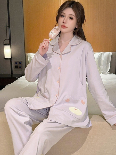 Maternity Pajamas Postpartum Clothing Summer Thin Style Pure Cotton Sweat-Absorbent Breathable Nursing Period Maternity Pajamas Autumn and Winter