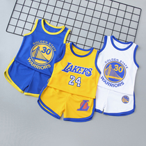 Childrens vest set summer sports leisure breathable quick-drying baby basketball suit set boys and girls Jersey thin