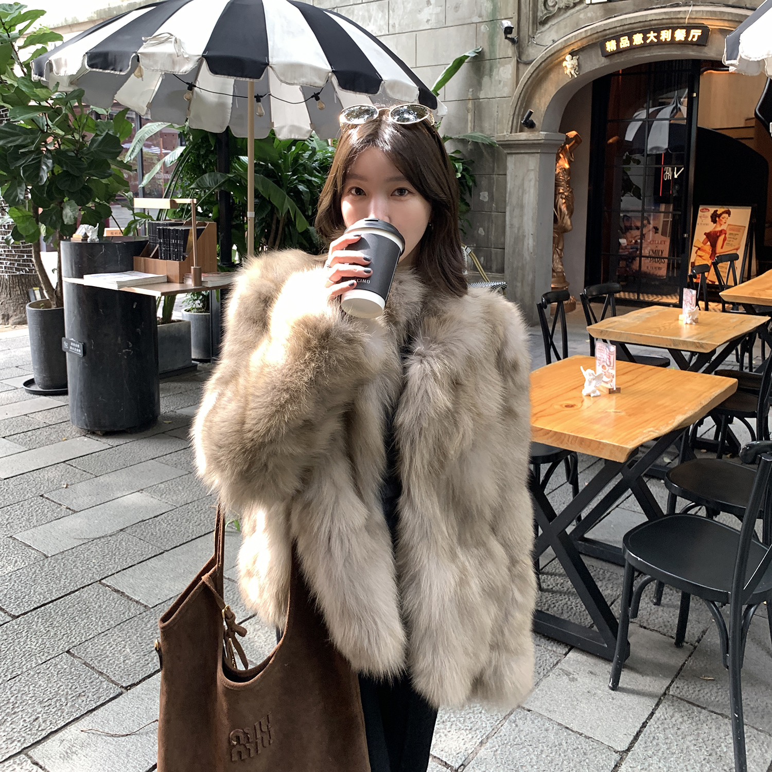 リンリンファー「韓国娘」輸入フォックスファースタンドカラーファーコートレディース冬新作ファーコート