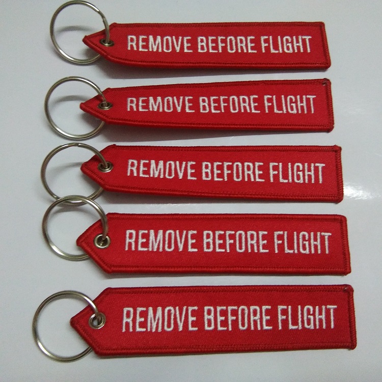 Foreign trade embroidery before the flight to remove the MODIFICATION BEFORE FLIGHT triangle head aviation embroidery keychain