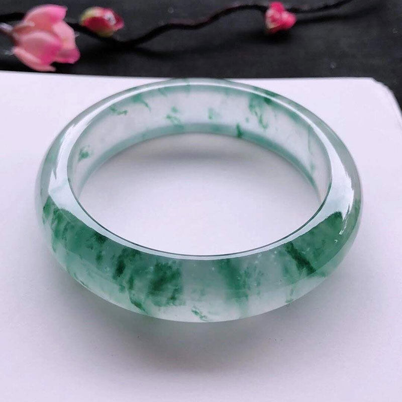 Ice seed floating emerald original stone jade bracelet female half-Ming material fine Princess Circle Bracelet Myanmar Natural a Cargo Custom