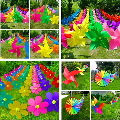 Kindergarten windmill hanging decoration 61 color cable windmill celebration event decoration outdoor windmill windmill string