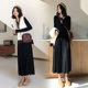 Western style knitted suit women autumn and winter new net red fashion vest sweater casual slim dress two-piece suit