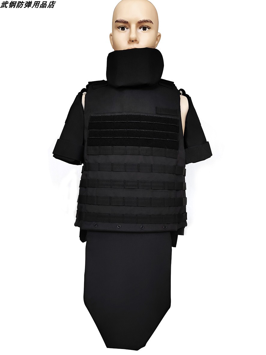 Black full protection Tactical vest bulletproof coat of arms waistcoat guard neck guard neck guard and aramid soft PE dodge suit