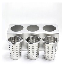 Stainless Steel Knife Fork Box Trig Plastic Steel Knife Fork Cylinder Chopstick Cylinder Suction Case Straw Holder Cutlery Sorting Box Containing Box