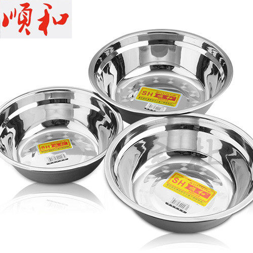 Extra thick and deep non-magnetic stainless steel soup bowl plate dish round soup bucket dish fast food plate matching soup bowl