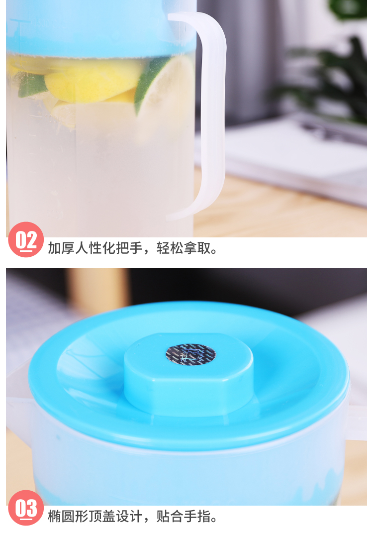 Ngàn chai nước lạnh dung tích lớn bình đựng nước ép sữa đậu nành nước hoa ấm có nắp thủy tinh nước 2.5L - Tách bình thủy lock&lock