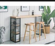 Solid Wood original bar table home Nordic milk tea shop Kitchen restaurant simple partition locker black custom