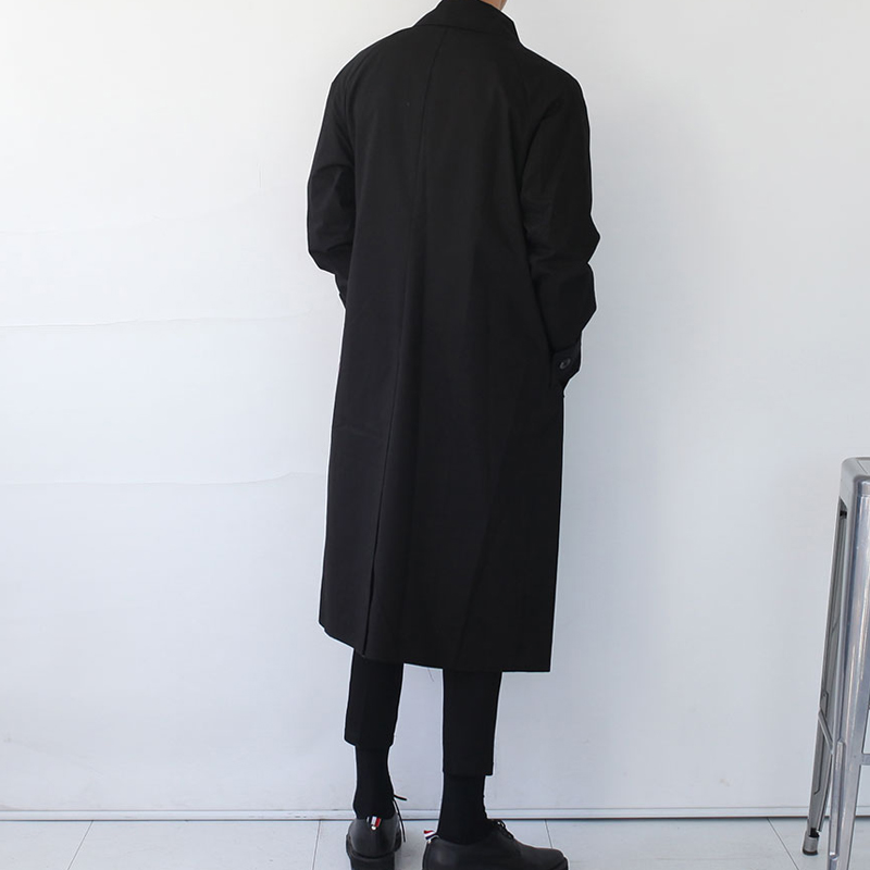 Spring autumn winter trench coat men's Korean version handsome mid-length version ruffian handsome trend long version over-the-knee coat British style large size coat