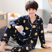 Childrens pajamas autumn cotton boy long sleeve 3 Spring and Autumn Summer 4 thin 5 boys 8-9 years old 7 children 6 cardigan 10