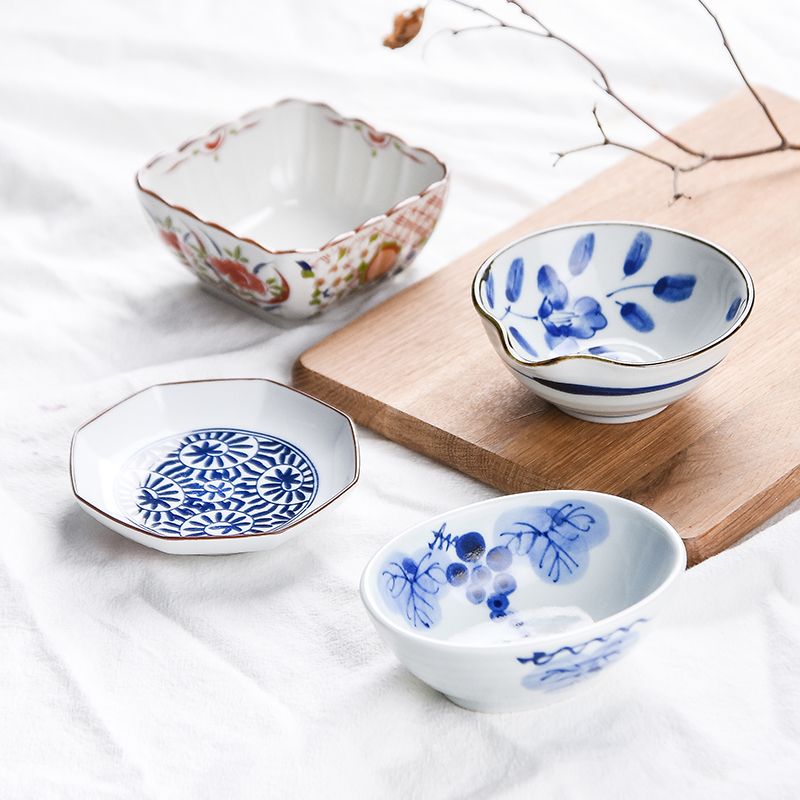 Pozzo See Japan Imported Ceramic Small Saucer Spit Bones Small Flat Pan Household Day Style Small Food Dip Sauces Sauces sauces