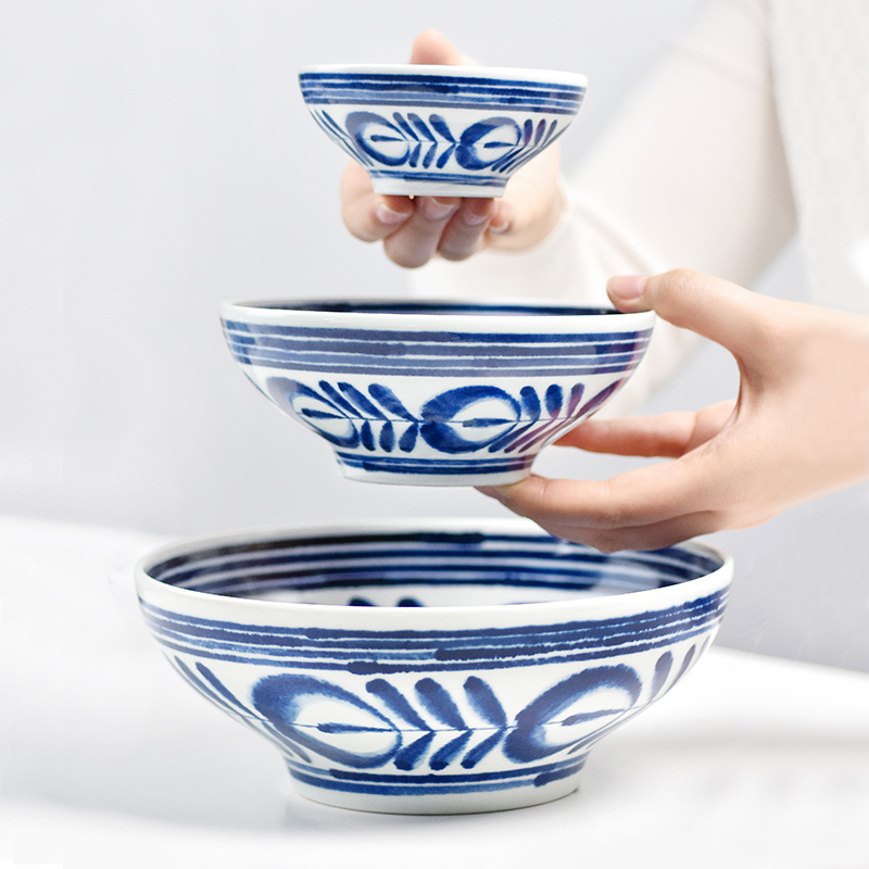 Fruit Pan Living Room Home Blue Seagrass Japan Imported Ceramic Dried Fruit Pan Dishes Parlor Fruit Pan Zero Food