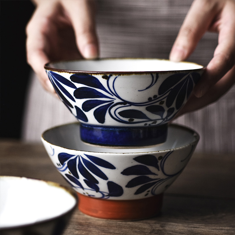 Hasami-yaki Japanese imported Xiangfang kiln hand-painted large and small bowl Household rice bowl hat bowl Vegetable bowl soup bowl