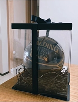 Internet celebrity No. 7 basketball packaging box black transparent gift box toy building block doll figure exquisite gift box three-in-one