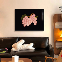 The Phara-style Ancient Wind Guest Restaurant Decoration Painting Retro Background Wall Advanced Sensation Small Crowdart Hanging Painting Pink Grape Wall