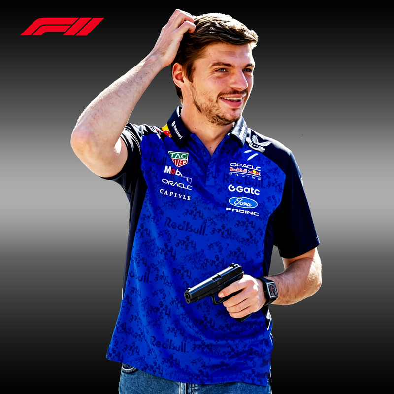 Suitable for the 2026 New F1 Red Bull Racing Team Racing Suit, Men's Short-Sleeved Lapel Polo Shirt, Summer Breathable Racing Suit