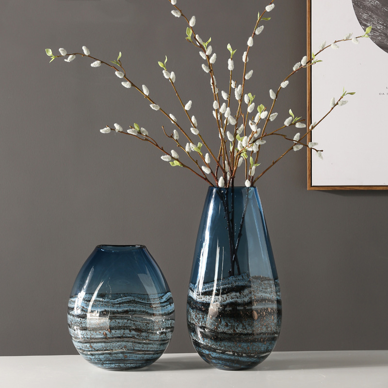 Nordic glass vase creative minimalist modern adornment floral floral floral floral floral home living room table hem-Taobao