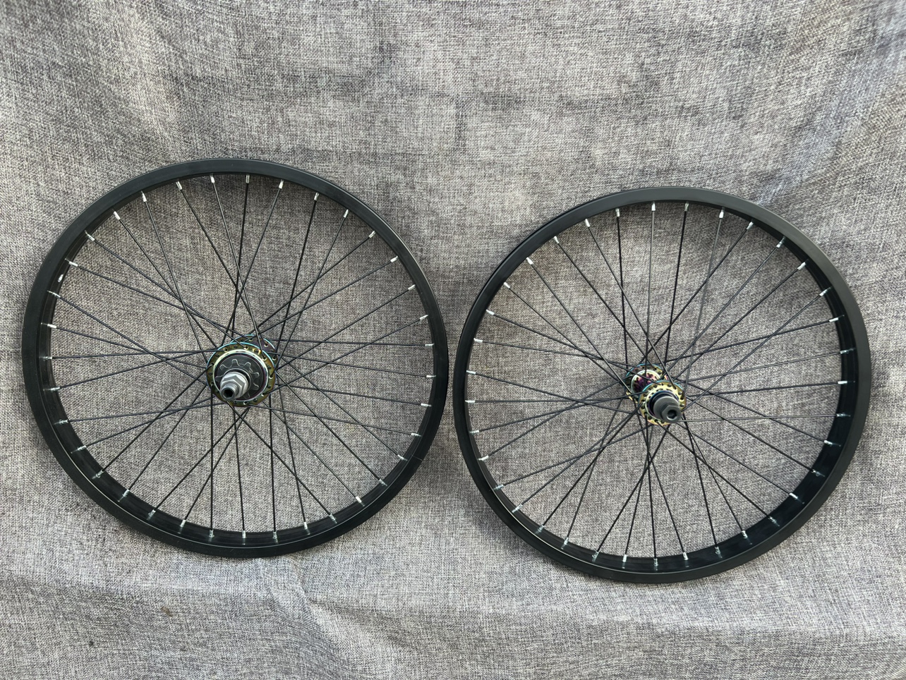 ユナイテッドBMXホイールセット 120リング 左/右ドライブハブ エイリアント ダブルリム ウィービングホイールセット