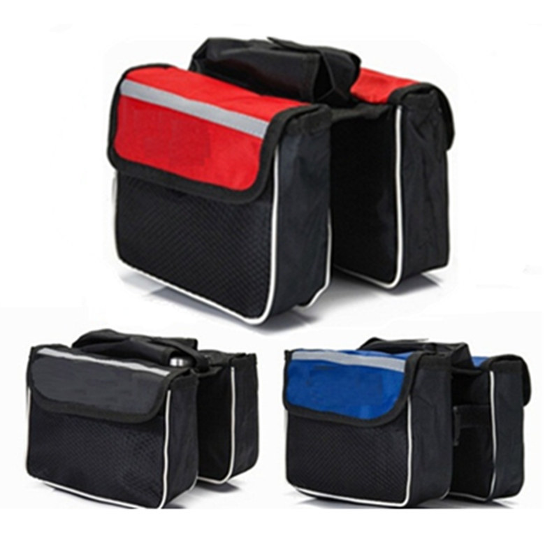 Bike Bag Upper Tube Bag Saddle Pack Mountaineering Car Tube Front Bag Can Put Mobile Phone Wallet Three Bags All-in-one