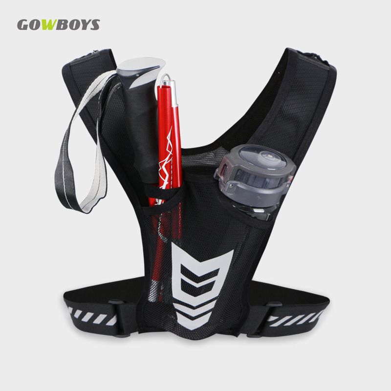 Marathon Running Backpack Chest Bag Front Bag Backpack Mobile Phone Outdoor Breathable Water Bottle Night Running Waterproof Reflective
