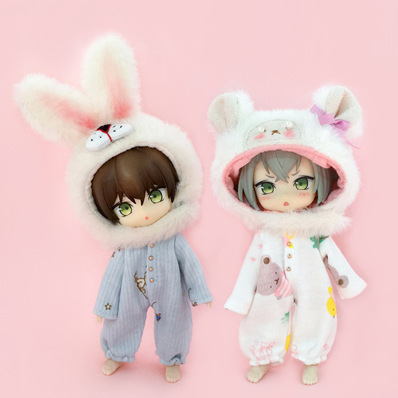 ob11 baby clothes, jumpsuits, bjd GSC pd9 body, crawling clothes, jasmine hat, soft clay doll pajamas