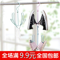 Creative Wind double balcony shai xie jia multifunctional hanging shoes of liang xie jia adhesive hook liang xie jia sub-liang shai jia