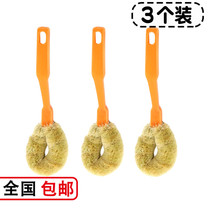 3 wash brush dishwashing brush long handle brush household kitchen brush artifact non-stick pan special soft hair does not hurt pot