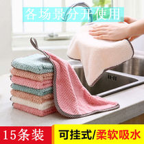 Thickened rag kitchen housework is not stained with oil. Water-absorbing cleaning cloth basically does not drop the hair.
