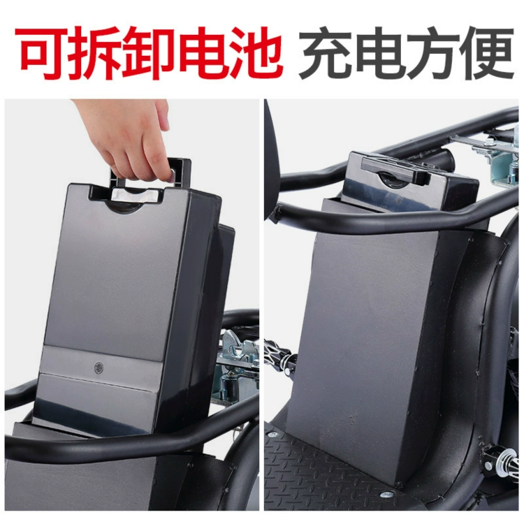 Harley mới có thể tháo rời pin xe điện lốp rộng lốp lớn bánh xe người lớn pin xe điện trượt pin lithium - Xe đạp điện
