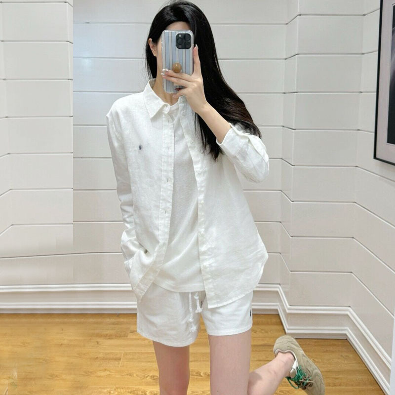 In Stock 2026 Raf Aesthetic Linen Shirt for Women with Pony Logo Embroidery, Loose Long-Sleeve Sun-Protective Cotton-Linen Shirt In Stock 2026 Raf Aesthetic Linen Shirt for Women with Pony Logo Embroidery, Loose Long-Sleeve Sun-Protective Cotton-Linen Shirt