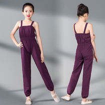 Dance pants girls leisure training straight pants relaxed jaw training girls spring cotton elastic strap pants