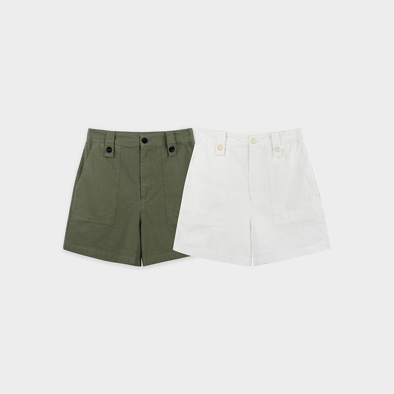 Miss Couleur Retro Double-Button Design Dark Plaid Texture Enzyme-Washed Work Shorts Mc26Ss062 Miss Couleur Retro Double-Button Design Dark Plaid Texture Enzyme-Washed Work Shorts Mc26Ss062