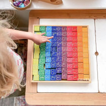 Montessori Rainbow Hundred Number Board Number Addition and Subtraction Kids Puzzle Thinking Training Toys Primary School Kindergarten Teaching Aids