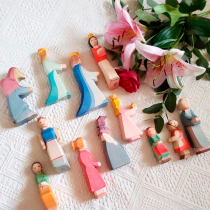 Grimm doll fairy tale character handmade wooden building blocks childrens home scene toy ostheimer the same model