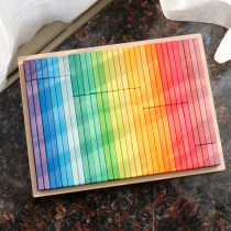 Basswood rainbow building strip Grimm niche puzzle building toy German solid wood NIC64 long straight board