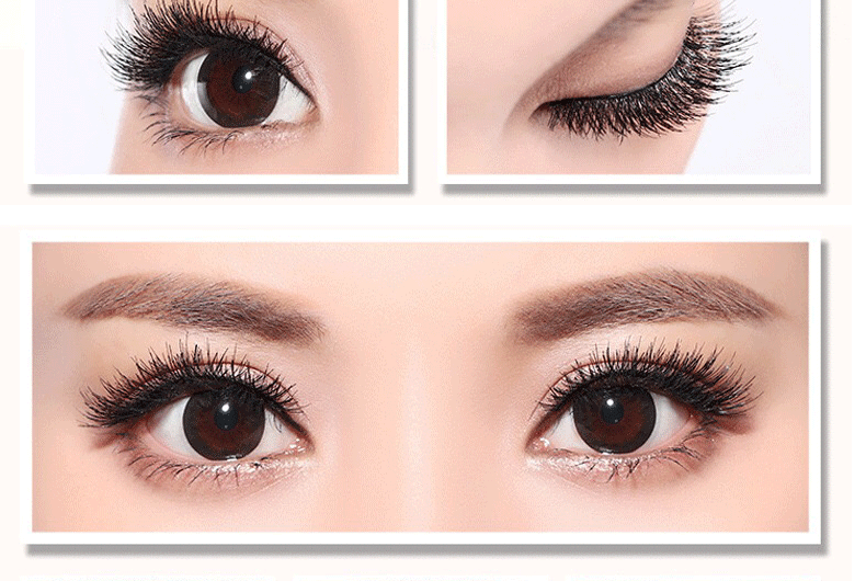 Đài Loan handmade bông đen cuống chéo 6 hàng mi giả 10 đôi trang điểm nude dày tự nhiên mềm mại và thoải mái - Lông mi giả mi giả katun