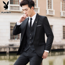 Playboy suit suit mens Korean slim casual handsome suit Business dress Groom wedding dress