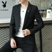 Playboy mens suit Korean slim small suit mens business formal work clothes black casual jacket tide