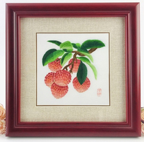 Ziyunge Guangxiu Cantonese embroidery pure hand embroidery Hongli red cotton peony Lingnan Guangfu cultural souvenirs