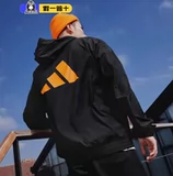 Adidas, мужская куртка для тренировок с капюшоном, комфортная быстросохнущая ветрозащитная одежда для защиты от солнца