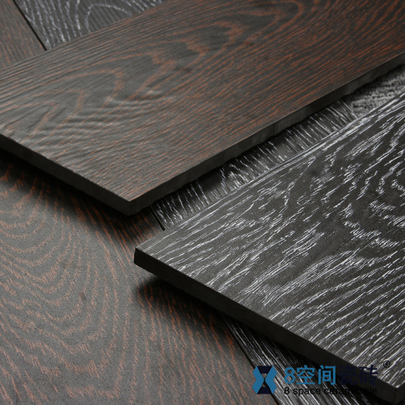Baroque Tonics Wood Grain Tiles 150600 Dining Room Clothing Shop Grey Coffee Color Wood Flooring Full Porcelain Antique Brick