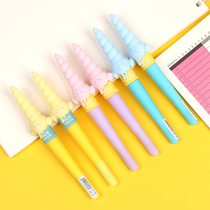 Pen cute girl heart super cute ice cream silicone shape gel pen black 0 5mm student sign pen