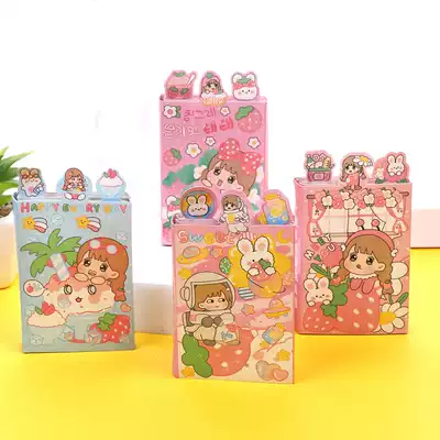 Girl heart Girl Post-it notes six fold N times stickers students with hipster cute cartoon convenience stickers small strip mark